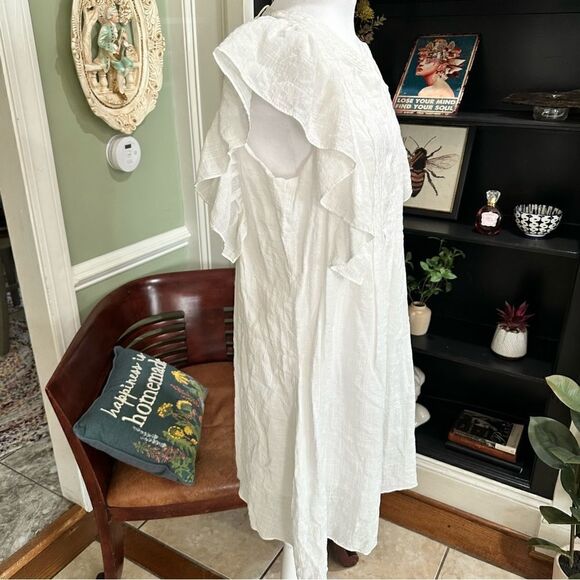 Max Studio Cotton White Dress Size Large NWT - Picture 5 of 11
